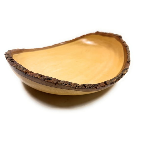 Carved Wood Bowl Designer - Tamarin 12" Natural | #lpu03n