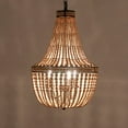 thumbnail image 5 of MANXING Farmhouse Wood Beaded Chandelier Boho Light Fixture, Oak White Wooden Bead Chandeliers Rustic Kitchen Island Pendant Lighting for Dining Room, Bedroom, Entryway, Living Room, 5 of 7