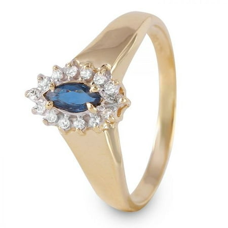 Foreli 0.3CTW Sapphire And Diamond 14K Yellow Gold Ring