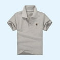 thumbnail image 3 of Kids School Uniform Polos Girls Cotton Collared Dog Embroidered Shirts Boys Cute Going Out Golf Tops Gray, 10T, 3 of 3