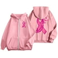 thumbnail image 5 of Shadoumai Womens Zip Up Hoodie Cancer Awareness Pullover Long Sleeve Casual Athletic Sweatshirt With Pocket Drawstring Fall Winter Jackets, 5 of 5