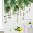 thumbnail image 4 of Litake 2 Sheets Tropical Green Leaves Wall Stickers Self-adhesive Wall Decal Murals Wallpaper for Home Living Room Decoration, 4 of 8