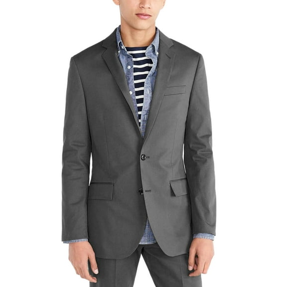 James Campbell Mens Slim Fit Cotton Twill Sport Coat Medium Grey