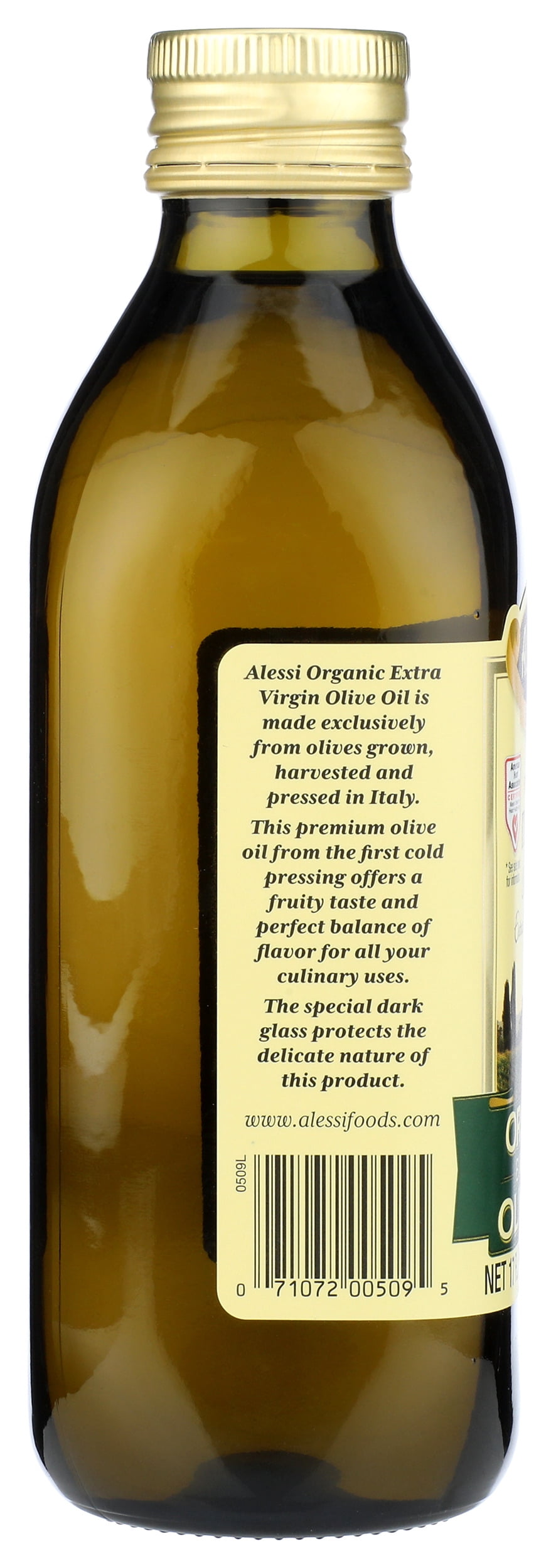 (Pack of 8), Alessi Italian Organic Extra Virgin Olive Oil, 17 fl oz