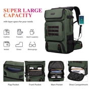 WITZMAN Carry on Travel Backpack for Men Airline Approved Convertible Nylon Duffle Backpack Luggage Bag(B682 Army Green)