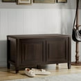 thumbnail image 5 of Simpli Home Connaught 36 inch Wide Solid Wood Traditional Small Storage Bench Trunk in Chestnut Brown, 5 of 14