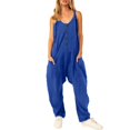 thumbnail image 1 of Mono Ajustado Gibobby de Verano para mujer Sin mangas con botones Azul XL, 1 of 5
