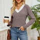 thumbnail image 4 of Conjuntos de otoño para mujer,Blusa de mujer, camisa de manga larga con cuello redondo y botones, top informal de color liso, tela de rayón sintético, ideal para uso diario y en casa, sopatenor, 4 of 8