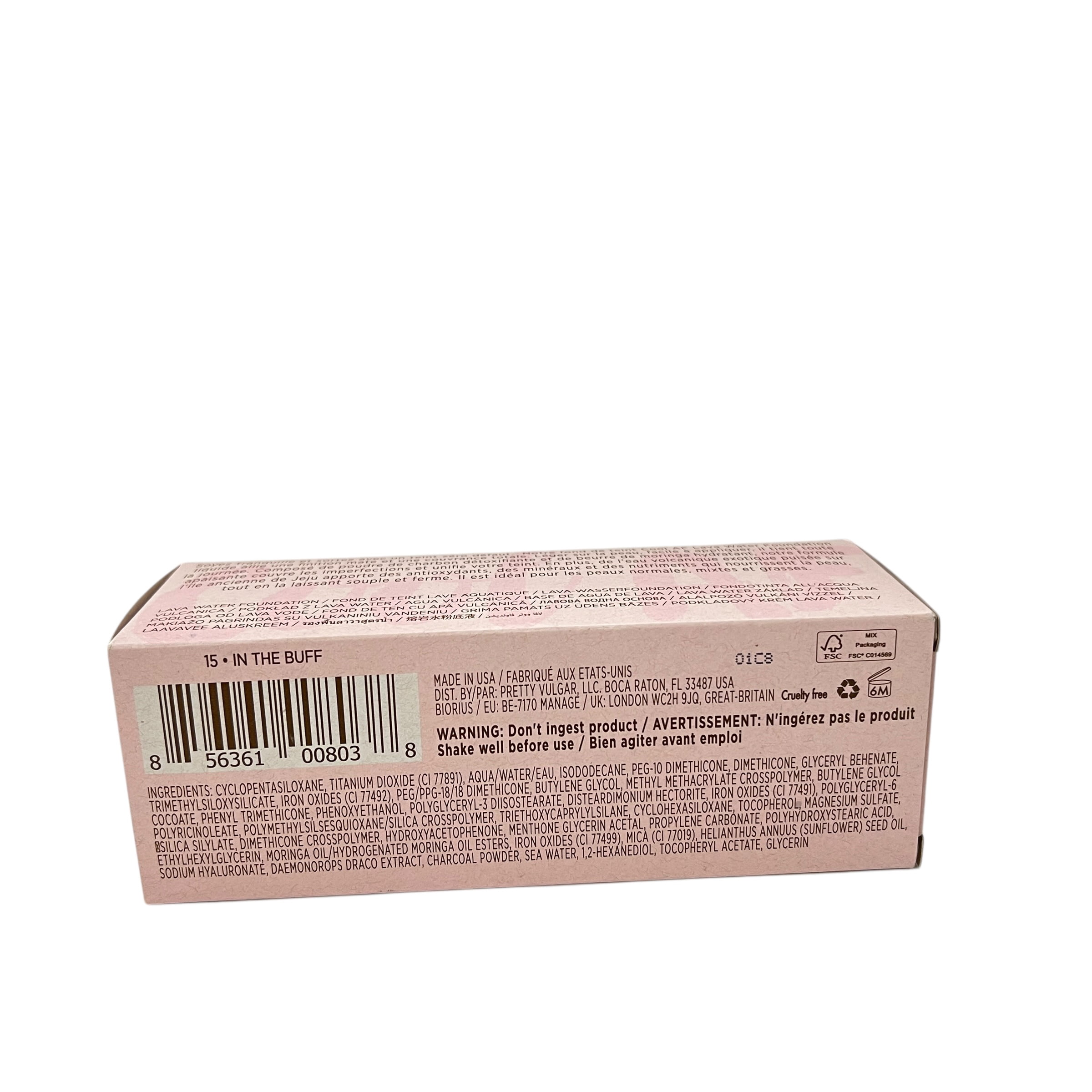 Pretty Vulgar v AF Lava Water Foundation 1.18 fl oz 15 In the Buff