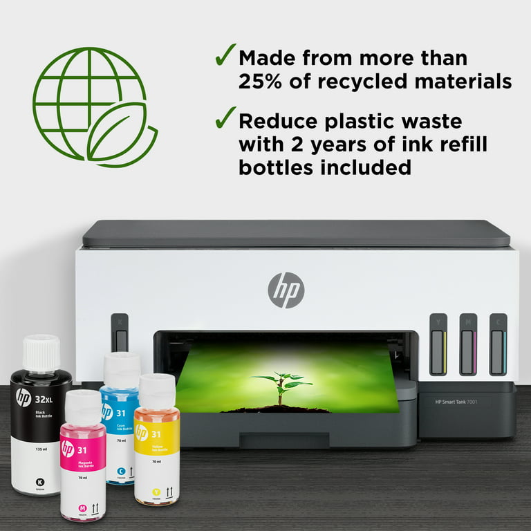 HP Smart Tank 7001 Wireless All-in-One Cartridge-free Color Ink Tank  Printer, up to 2 Years of Ink Included 