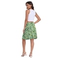 thumbnail image 4 of Asklazy Women's High Waisted Midi Skirt,Knee Length A-Line Flowy Swing Skirt,Soft Stretch Knit Work Skirt,Mother‘s Day,Ju Bai Green,L, 4 of 9