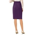 thumbnail image 3 of INSPIRE CHIC Women's Wear to Work Pencil Skirt Elastic High Waist Ruched Bodycon Midi Skirts 2XL Purple, 3 of 5
