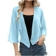 thumbnail image 3 of Ropa de trabajo,Cárdigan de gasa para mujer, chaqueta con capucha de manga 3/4, mezcla de poliéster y elastano, prenda ligera para el hogar, sopatenor, 3 of 9