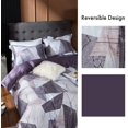 thumbnail image 3 of Long Staple Cotton Duvet Cover Set, 3pcs Purple Geometric Marble Textured, 3 of 8