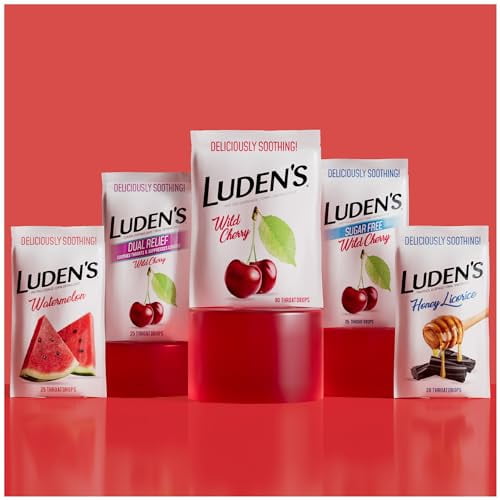 Ludens Watermelon Throat Drops, Sore Throat Relief, 25 Count (Pack of 12)