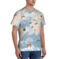 thumbnail image 5 of Rocae Animals Travel World Map for Men's Moisture-Wicking Crew Tee - T-Shirt for Sports, Outdoor Activities, and Casual Wear, 5 of 9