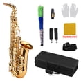 thumbnail image 3 of Saxofón Alto AS-482 en Mi bemol, acabado dorado en latón para principiantes e intermedios - Incluye estuche rígido, cepillo de limpieza, paño, guantes, 2 correas y soporte para cuello (color de paño, 3 of 6