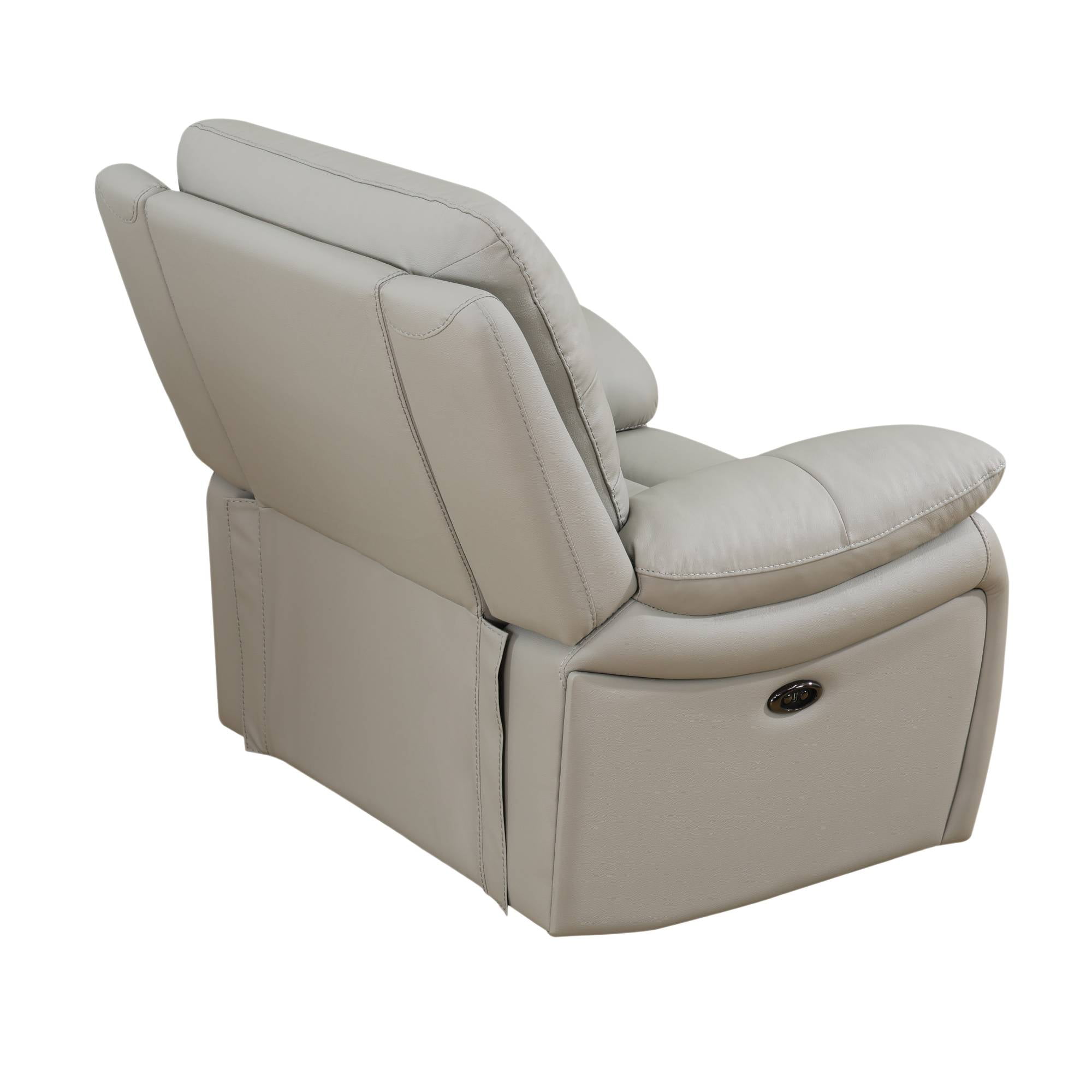 Genuine Leather Power Recliner Chairs for Adults Electric Power Recliner Sofa Chair for Living Room , Grey