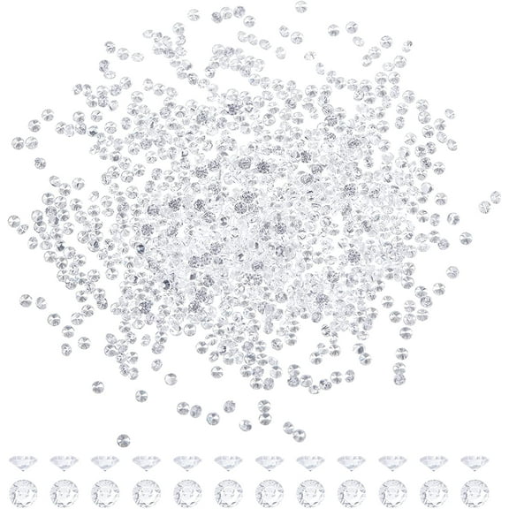 PH 2000pcs Clear Cubic Zirconia Stone 1mm Grade A Faceted CZ Diamante Rhinestone Gems Small Zirconia Cabochons with Pointed Back Cabochons for Ring Earring Bracelet Nail Art Jewelry Making for DIY