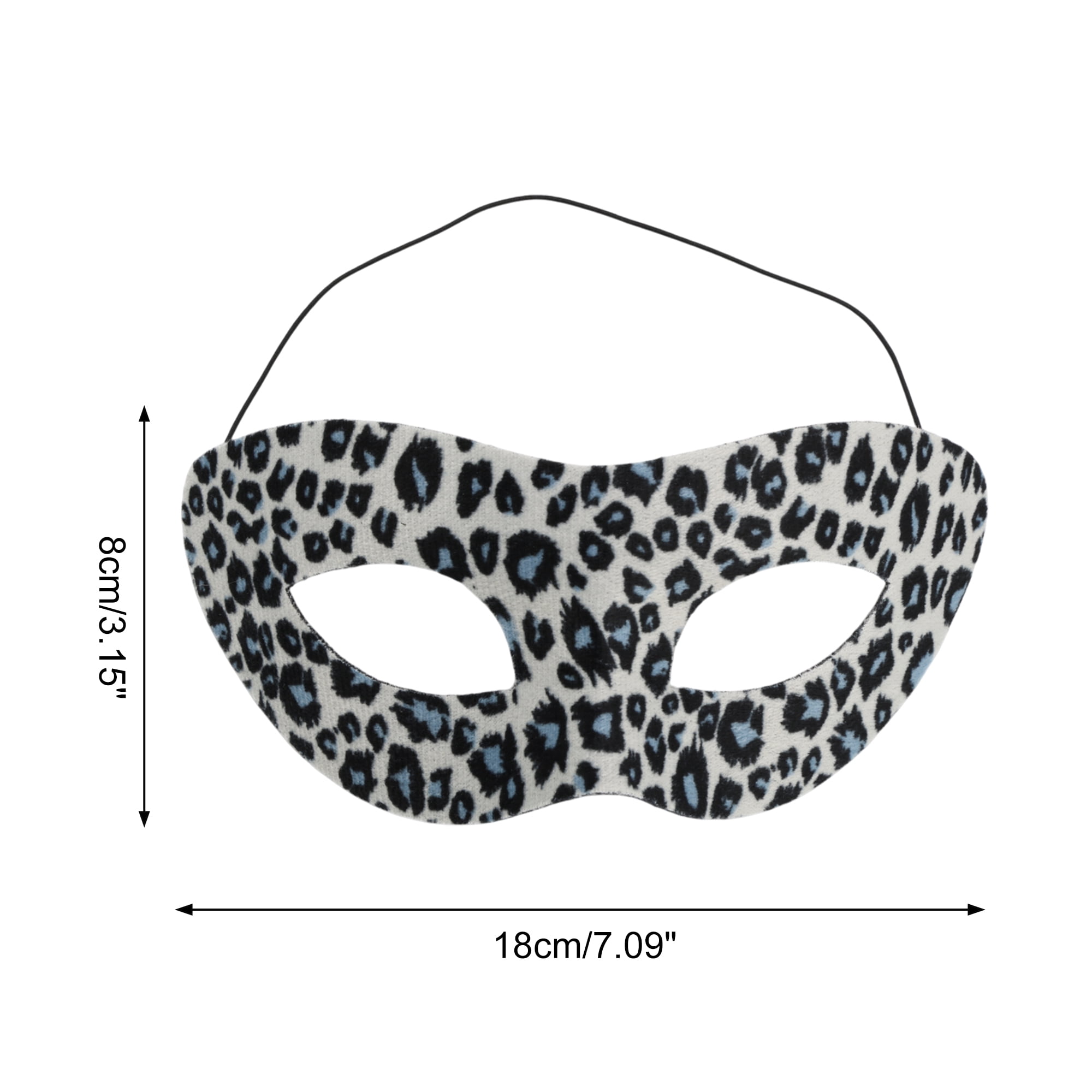 Unique Bargains 1 Pack Leopard Print Party Mask Blue, Black, Beige