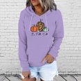 thumbnail image 2 of IROINNID Women's Long Sleeve Hoodie Mid-Length Print Leisure Pullover Tops Sweatshirt, Purple, 2 of 6