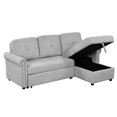 thumbnail image 6 of Euroco 83" L Shaped Sofa Bed Modern Convertible Sleeper Sofa Bed with Storage Chaise, Gray, 6 of 9