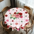 thumbnail image 2 of Floral Tablecloth Round Valentines Day Rose Love Heart Table Cloth Washable Table Cover Mothers Day Party Decorations Tablecloth 60 Inch for Kitchen Table Party, 2 of 6