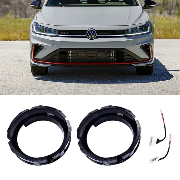 2X 6.5 Inch Speaker Adapter Bracket Ring With Harness For VW GTI Golf Audi A3