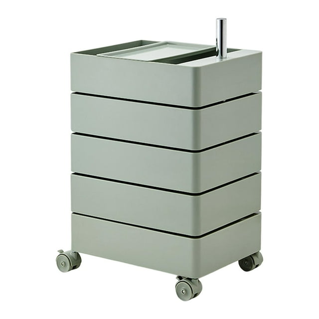 Lipstore Armoire de Rangement Roulante 5 Niveaux Chariot de Rangement Rotatif pour Cuisine Dortoir Bureau Vert