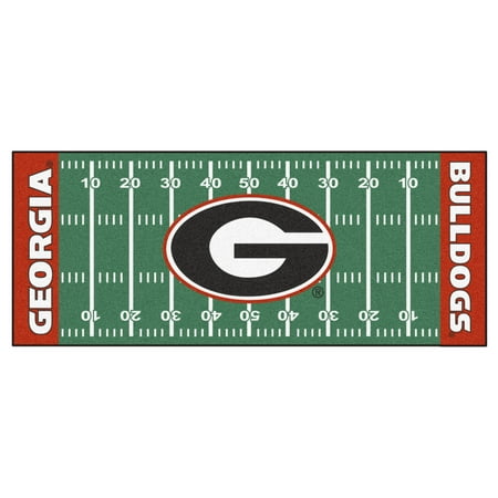 7338 Fanmats College NCAA University of Georgia 30 Inch x 72 Inch Nylon Face durable Non-skid chromojet-printed washable Football Field Runner (Best College Football Fields)