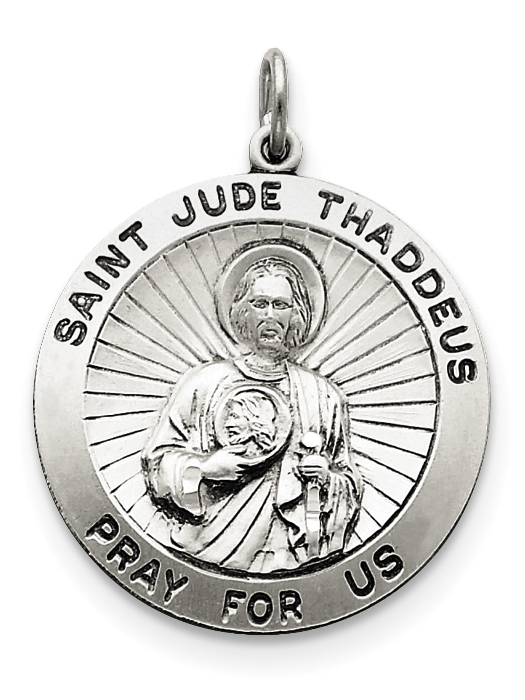 Sterling Silver Saint Jude Thaddeus Medal (35 X 25) Made In United ...