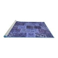 thumbnail image 2 of Ahgly Company Machine Washable Indoor Round Patchwork Blue Transitional Area Rugs, 7' Round, 2 of 4