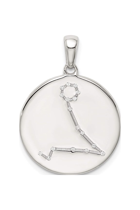 Sterling Silver & Cz Pisces Zodiac Pendant Made In India qc9741