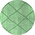 thumbnail image 1 of Ahgly Company Indoor Round Oriental Emerald Green Industrial Area Rugs, 4' Round, 1 of 4