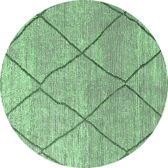 Ahgly Company Indoor Round Oriental Emerald Green Industrial Area Rugs, 4' Round