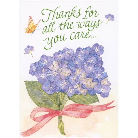 RSVP Thanks for All the Ways You Care: Purple Bouquet Mother's Day Card