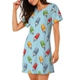 thumbnail image 2 of Lsque Modern Ice Cream Pattern Nightgowns for Women Sleep Shirts Short Sleeve Nightshirt Pullover Nightdress Soft Sleepwear Relaxed Fit Nightdress, 2 of 6