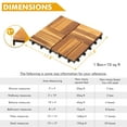 thumbnail image 2 of Simenmax 10 PCS Interlocking Deck Tiles Plastic Waterproof Outdoor Flooring 12" x 12" for Patio Garden Deck Poolside Indoor Outdoor, Brown, 2 of 10