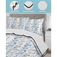 thumbnail image 3 of Quilts Queen Size Bedding Set, Blue Grey Botanical Reversible Summer Quilt 3 Pieces, Spring Floral Summer Farmhouse Lightweight Bedspreads Coverlets with 2 Pillow Shams for All Seasons, 3 of 5