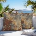 thumbnail image 3 of Throw Pillow Covers 18x18 Inch Set of 2, Brown Gray Waterproof Outdoor Pillow Covers, Rustic Abstract Gradient Mottled Texture Decorative Cushion Pillowcases for Couch, Sofa, Bed, Garden, Patio, 3 of 9