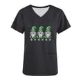 thumbnail image 4 of BiZtdJrK Women's St. Patrick's Day Scrub Tops Trendy Shamrocks Printed V Neck Short Sleeve Tshirts Casual Nursing Uniform Scrubs Shirts with Pockets Black XL Prime Day Sales Today 2025, 4 of 7