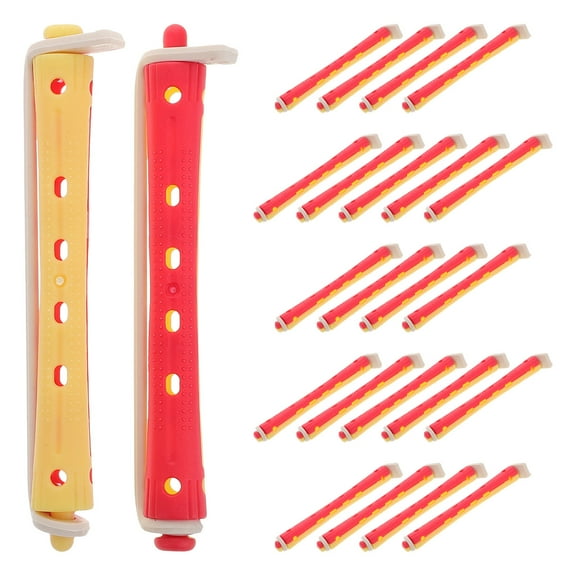 Raindrops 24pcs Plastic Hair Curlers Heatless Curling Rods For Short Hair Cold Wave Perm Rods Home Salon Hair Tools Curling Accessories