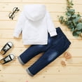 thumbnail image 4 of 4T Baby Girl Clothes Baby Girl 2PCS Outfits Long Sleeve Hooded Tops Jeans Pants Set 3-4T Baby Girl Fall Clothes White, 4 of 9