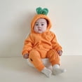 thumbnail image 2 of Baby Girls Winter Warm Thick Solid Long Sleeve Hooded Romper Jumpsuit Clothes Long Sleeve Baby Bodysuit with Legs Girls 18 Month Clothes, 2 of 9