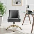 thumbnail image 7 of Modway Discern Modern Performance Velvet Swivel Office Chair in Gray/Gold, 7 of 7