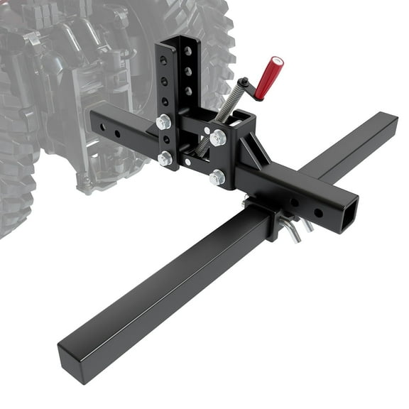 M optimized ATV/UTV Manual Implement Lift, 1-Point Lift System with 2" Hitch Receivers, Quick-Attach Accessories for ATV, UTV, Tractors, Black