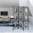 thumbnail image 4 of Royard Oaktree 3-panel Room Divider Screen with 9 Photo Frames, 71" Tall Folding Decorative Screen with Antique Mirrors and Candle Sticks, Freestanding Partition Wall Divider for Living Room, 4 of 6