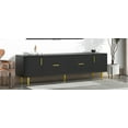 thumbnail image 4 of Kidkapers Contemporary TV Console: 67" Modern TV Stand with 2 Drawers, 2 Cabinets, 5 Champagne Legs, Black, 4 of 5