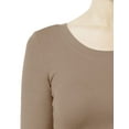 thumbnail image 4 of J. METHOD Women's Long Sleeve Scoop Neck Crop Top Solid Basic Casual Cropped T Shirts NEWT19 Mocha S, 4 of 6