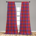 thumbnail image 4 of Ambesonne Buffalo Plaid Curtains, Vintage Tartan Plot, Pair of 28"x95", Dark Pink and Blue Violet, 4 of 4